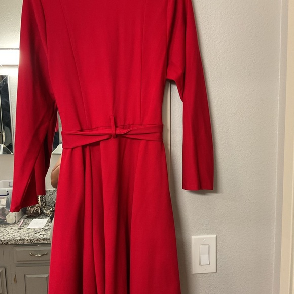 Torrid Vibrant Red Long Sleeve Dress with Black Accents - Picture 6 of 10